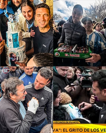 recibimiento a Scaloni en Pujato