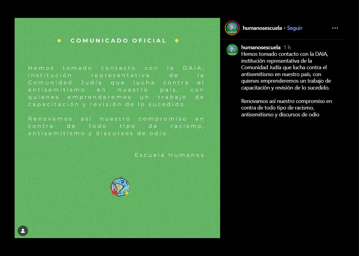 El comunicado sobre la DAIA