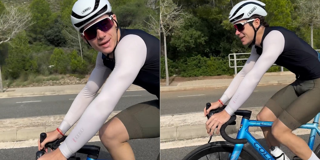 Franco Colapinto salió a entrenar en bicicleta