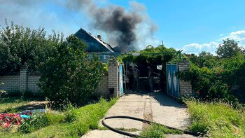 Vivienda atacada en Kherson