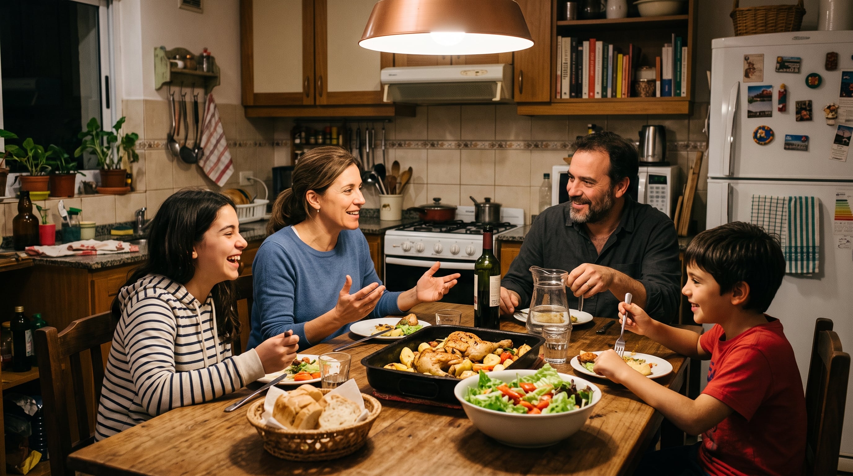 La observación de familiares y pares en la mesa facilita la incorporación de nuevos alimentos por imitación (Imagen Ilustrativa Infobae)