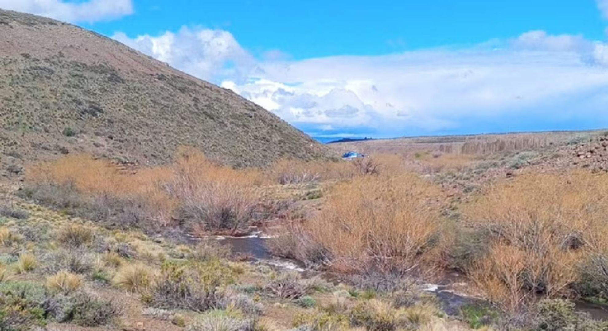 El arroyo en donde habría caído el gendarme (Gentileza: LMNeuquén)