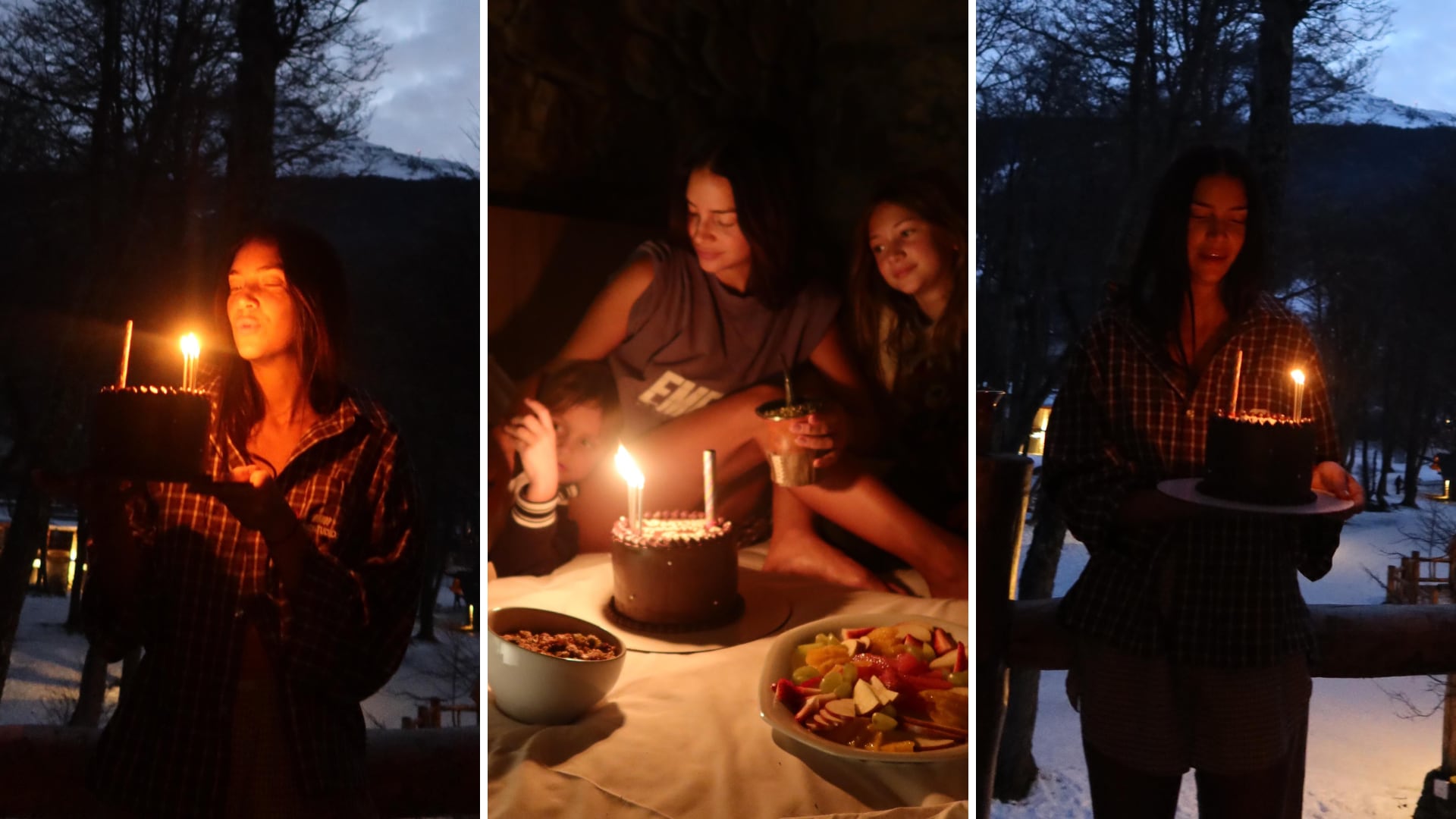 Zaira Nara festejó su cumpleaños en Ushuaia rodeada de nieve y sus hijos