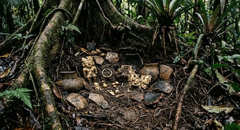 En las historias transmitidas entre maestros y aprendices, las experiencias de Camilo en la niñez revelan encuentros con fenómenos sobrenaturales que influyen en su vida como buscador de tesoros - crédito Visuales IA