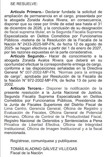 Tomás Gálvez había aceptado que Ávalos continúe hasta fin de año.