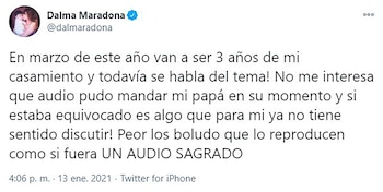 Dalma Maradona le respondió a