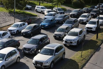 Vista de congestión vehicular en
