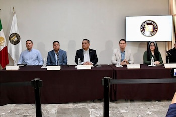 Conferencia de prensa de este 7 de octubre. Crédito: FGJES