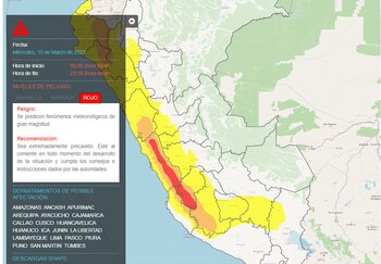 Lluvias en Perú: Senamhi advierte