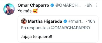 El actor eliminó la publicación y únicamente quedó registro de la respuesta que dio Martha Higareda. (Captura)