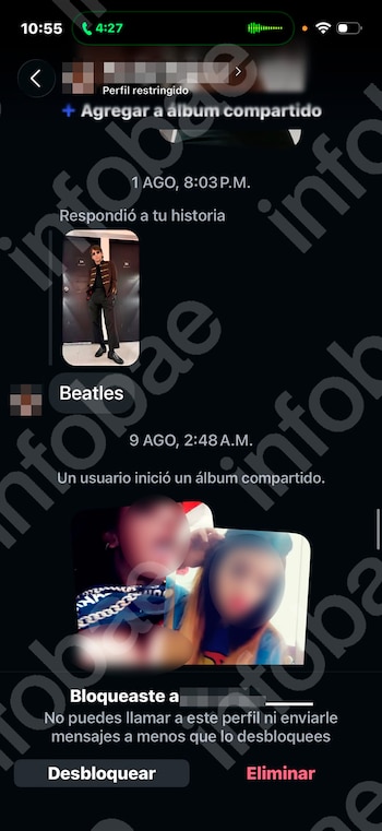 Ella le comentaba las historias pero el no le contestaba: la había bloqueado