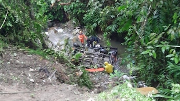 Camioneta con trabajadores cayó a