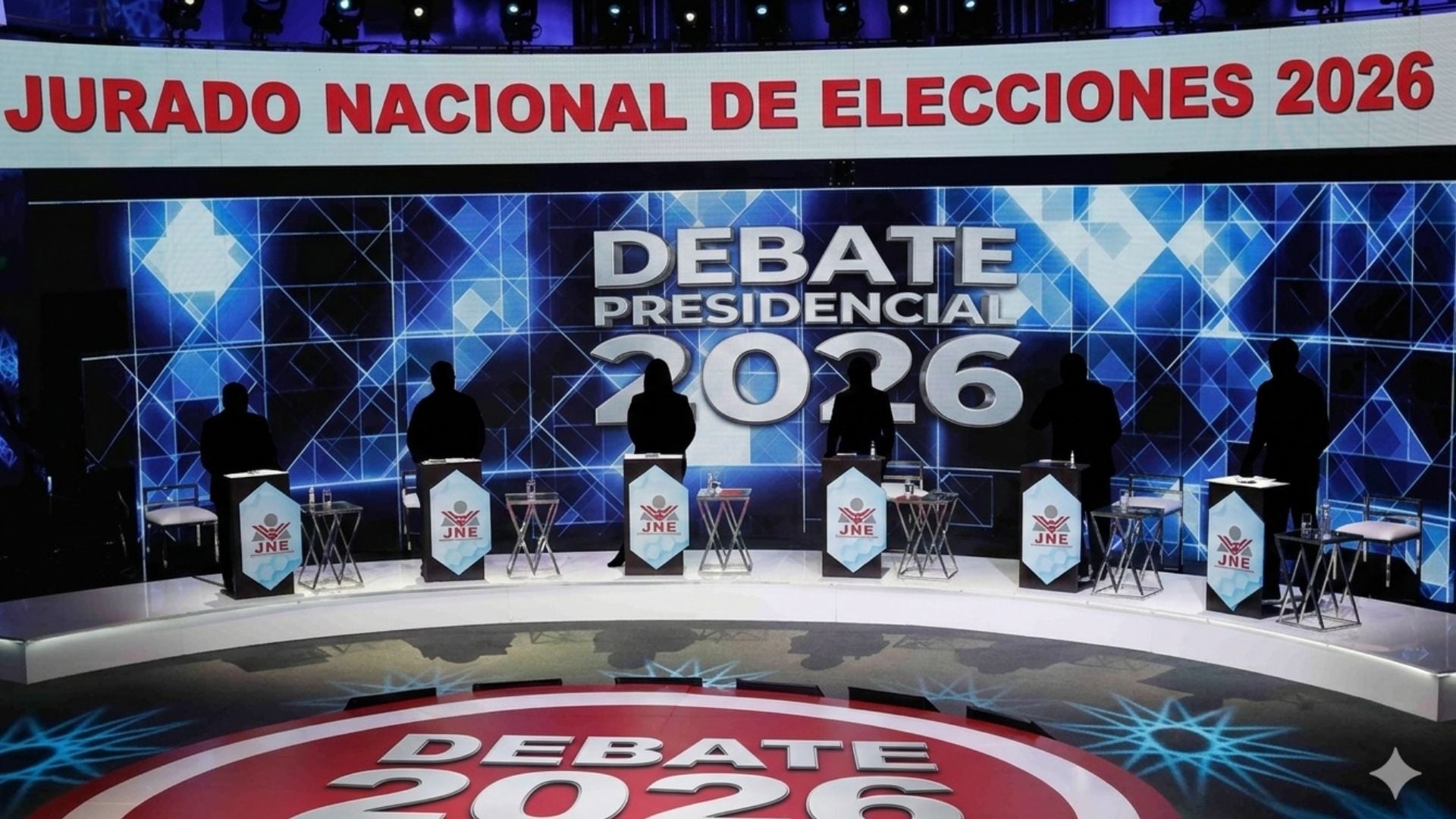 Debate presidencial 2026. | Imagen generada con IA (Infobae)