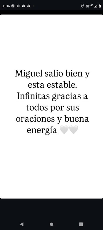 Minutos después, compartió una historia