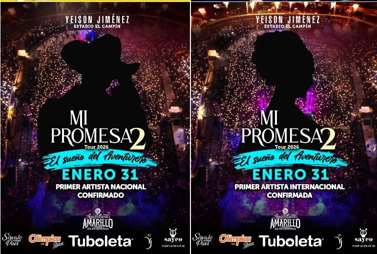 La organización del homenaje en El Campín publicó siluetas de artistas en redes sociales, invitando al público a adivinar quiénes estarán en el escenario - crédito @eventossirvalopues/ Instagram