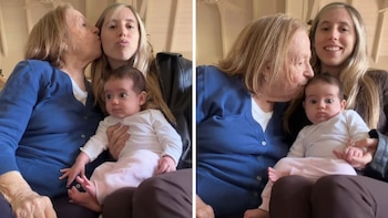 Clara Sarkany compartió el primer encuentro entre su abuela y su hija Bruna: “94 años, Alzheimer y muchos besos”