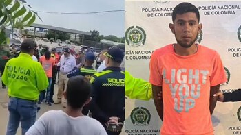 El hombre tenía circular azul