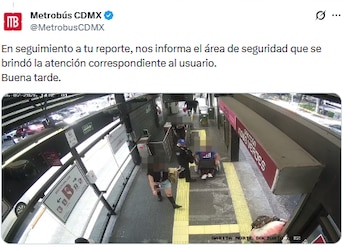 Reportes de falta de atención a persona en silla de ruedas en Doctor Gálvez. (X @MetrobusCDMX)