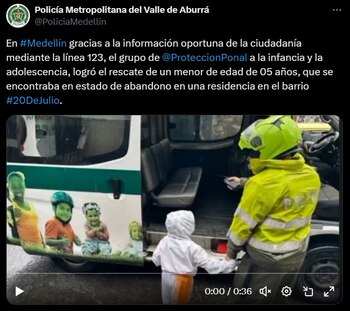 Proceso de rescate de la Policía Nacional