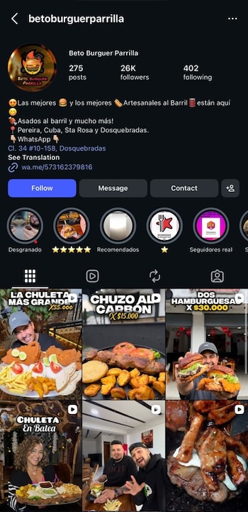 En las cuentas de los restaurantes de la línea Beto Burger Parrilla se observan publicaciones en las que aparece un vehículo Audi TT asociado al caso - crédito @betoburgerparrillla/Instagram