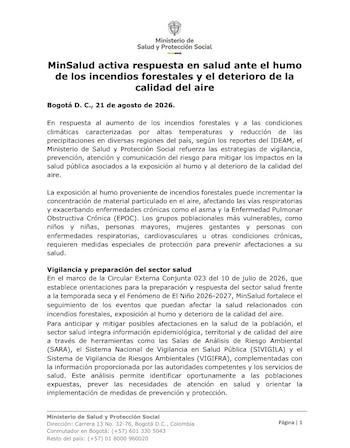 crédito Ministerio de Salud y Protección Social