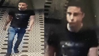 El sujeto viste pantalón de