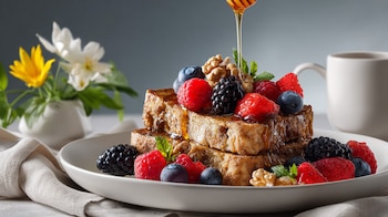 Pan francés, panqué de plátano, desayuno dulce, rebanadas empanizadas, bizcocho de plátano, comida matutina. - (Imagen Ilustrativa Infobae)