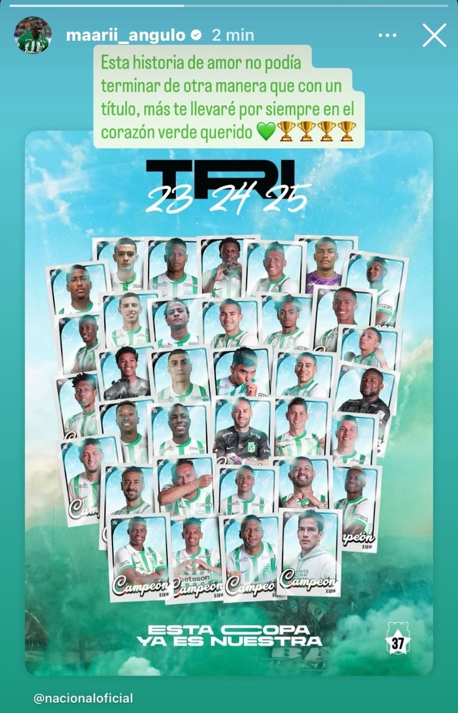 El posteo de despedida de Hinestroza