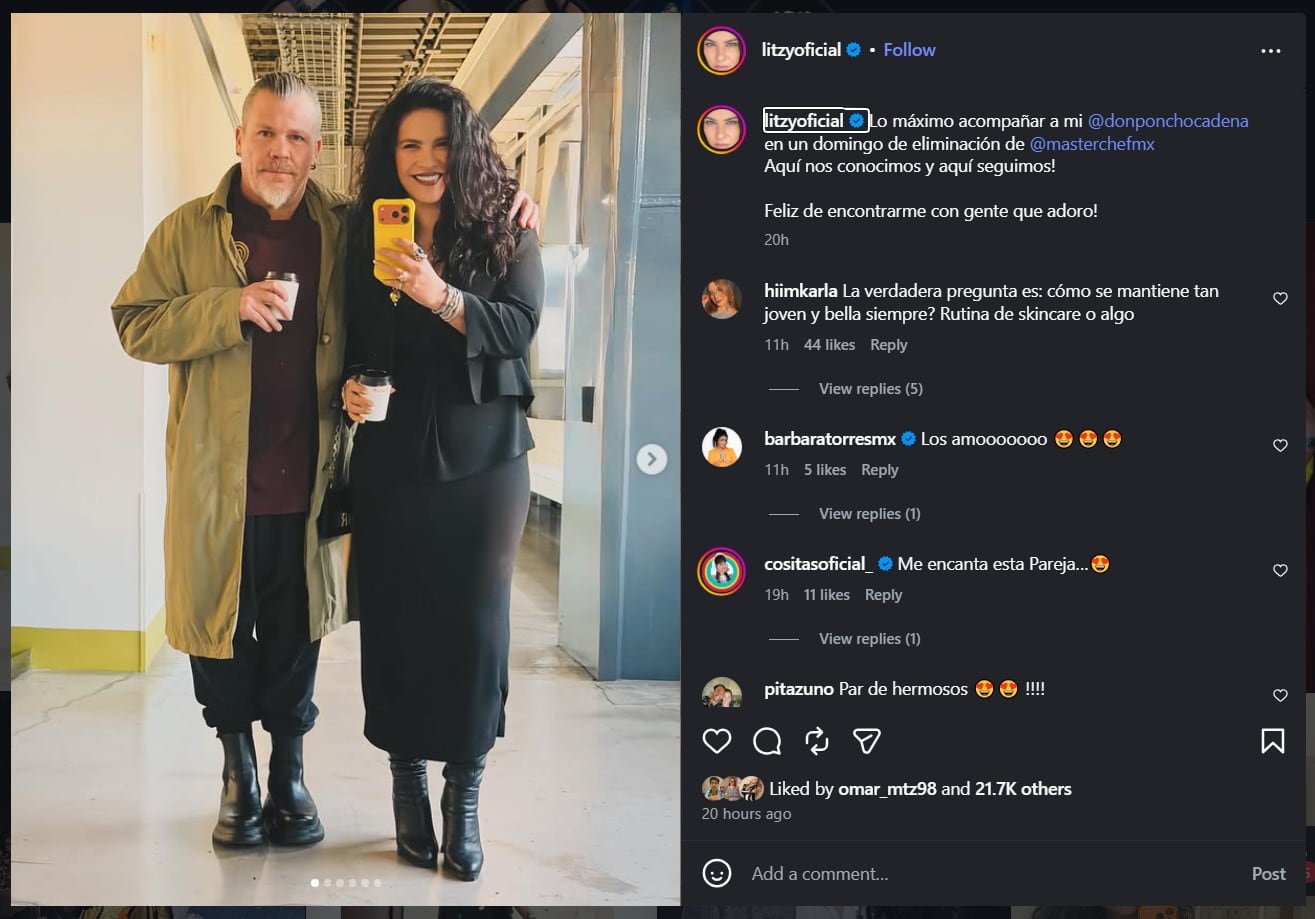 El chef Poncho Cadena aseguró públicamente que no existe separación y aclaró la decisión conjunta de posponer la boda (IG)