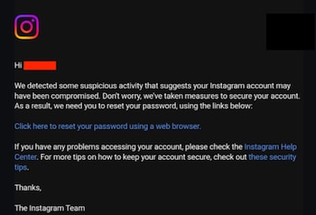 Instagram empezó a notificar a los usuarios afectados por el ataque de IA.