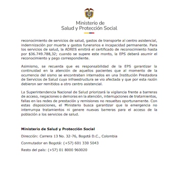 Ministerio de Salud - crédito Ministerio de Salud
