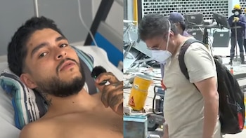 El joven se recupera en un hospital, mientras que su padre busca entre los escombros cualquier pertenencia de su hijo - crédito Emisión Noticias Caracol / Caracol Televisión