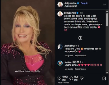 Dolly Parton se sinceró sobre su estado de salud.. (Instagram)