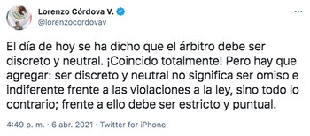 Lorenzo Córdova señaló que ser