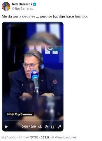 Roy Barreras auguró una elección polarizada y una diferencia mínima entre candidatos - crédito @RoyBarreras/X