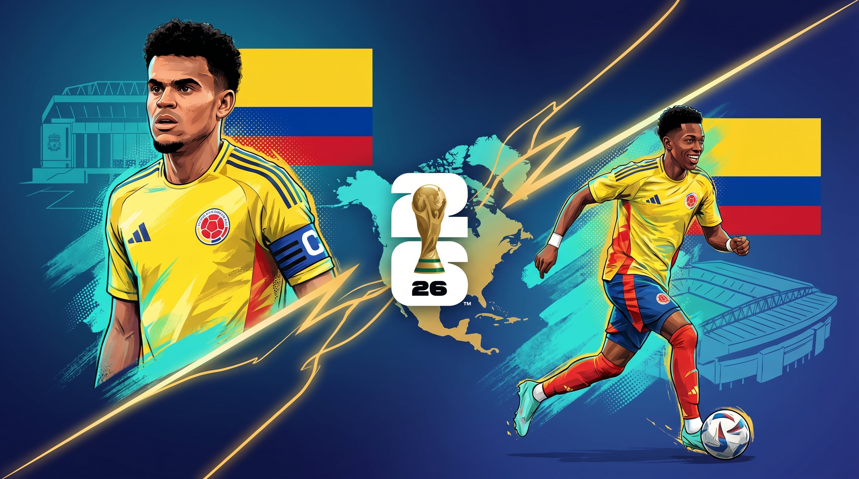 Luis Díaz y Yaser Asprilla están próximos a jugar su primera Copa Mundial de la FIFA con la selección Colombia - crédito Imagen Ilustrativa Infobae