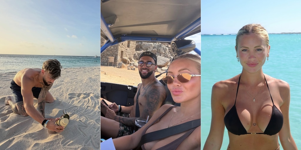 Volvemos?": las imágenes de las vacaciones de Nico González y su pareja Ludmila Isabella en Aruba tras la final del Mundial