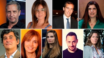 Arriba: Guillermo Martínez, Florencia Etcheves,