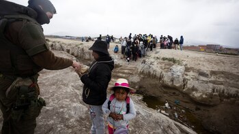 Uma mulher venezuelana e um