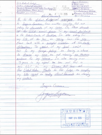 Segunda carta El Chapo