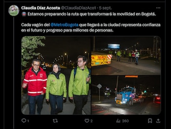 La Secretaría de Movilidad de Bogotá implementa operativos y desvíos para facilitar el ingreso de los vagones por la calle 13 - crédito Secretaría de Movilidad/X