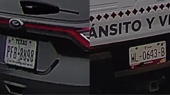 Placas de la camioneta donde