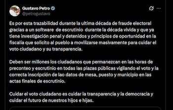 Gustavo Petro - crédito @petrogustavo/X