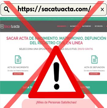 La página falsa sacatuacta.com (Especial)
