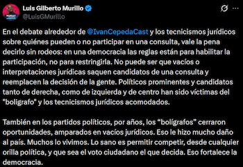 Luis Gilberto Murillo defiende la