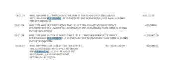 Pagos a PLS logistics en