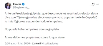 La joven integrante del equipo de empalme del Gobierno Entrante reaccionó a la suspensión del proceso - crédito X