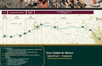 Proyección durante la conferencia matutina