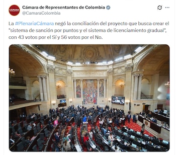 - crédito @CámaraColombia/X