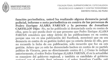 En su declaración, el periodista afectado indicó que no criticó al candidato, pero si cuestionó al expresidente Martín Vizcarra